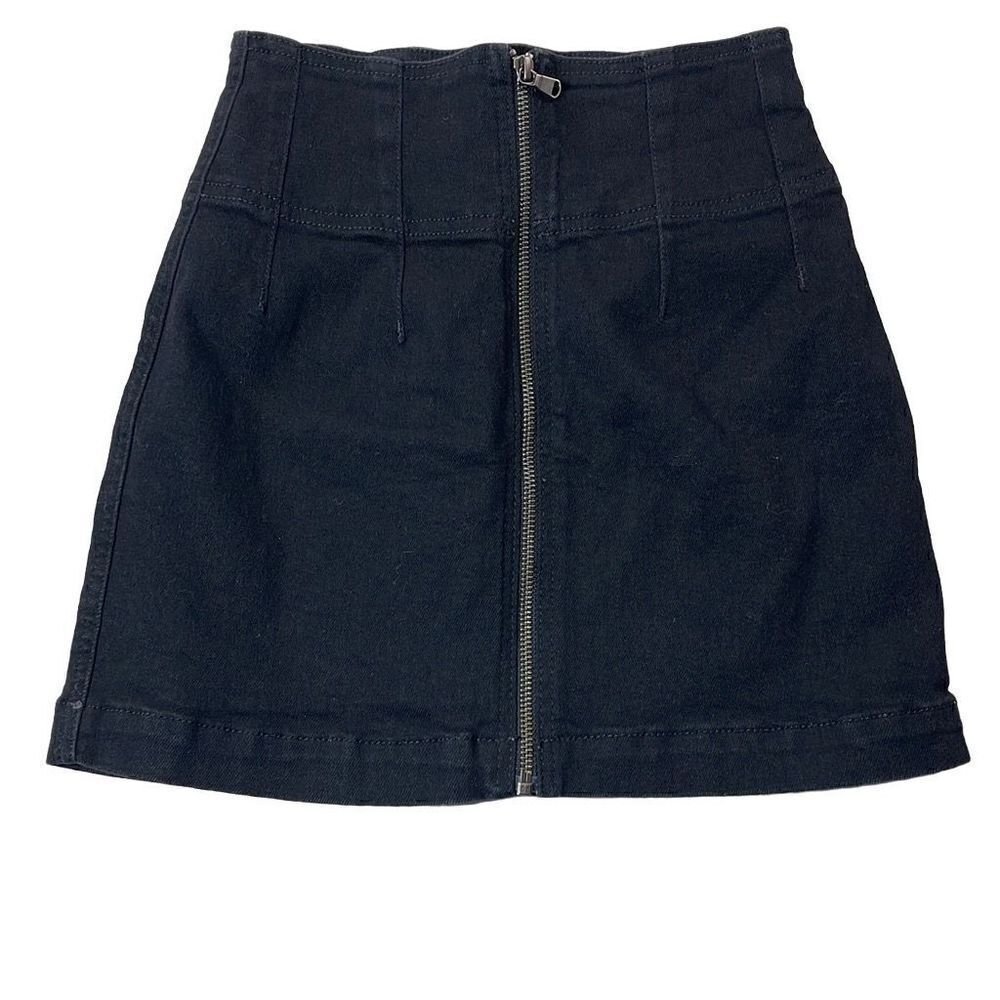 We The Free Mini Skirt Womens Size 25 Black Denim‎